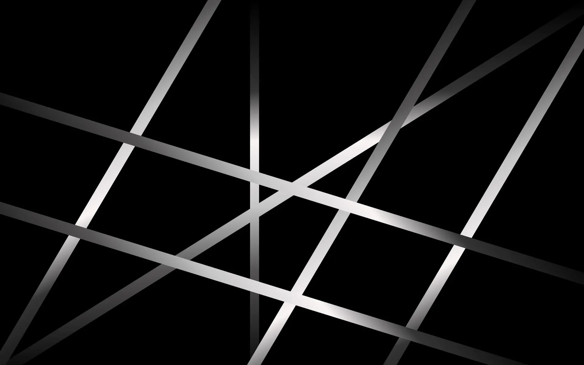 Abstrakter schwarzer Hintergrund mit sich kreuzenden weissen diagonalen und vertikalen Linien